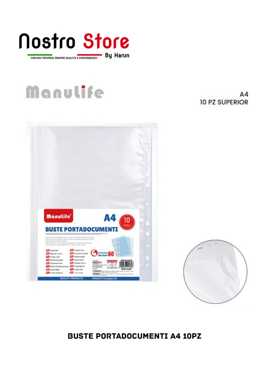 BUSTE PORTADOCUMENTI A4 10PZ