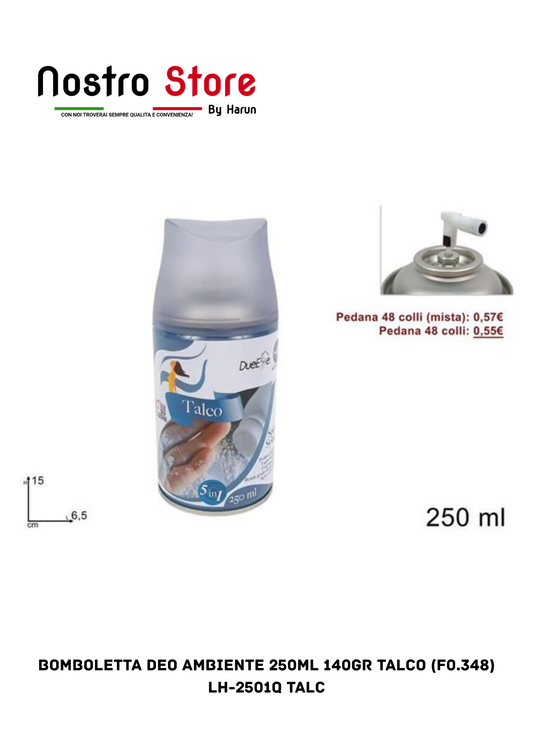 bomboletta deo ambiente 250ml 140gr talco (f0.348) LH-2501q talc