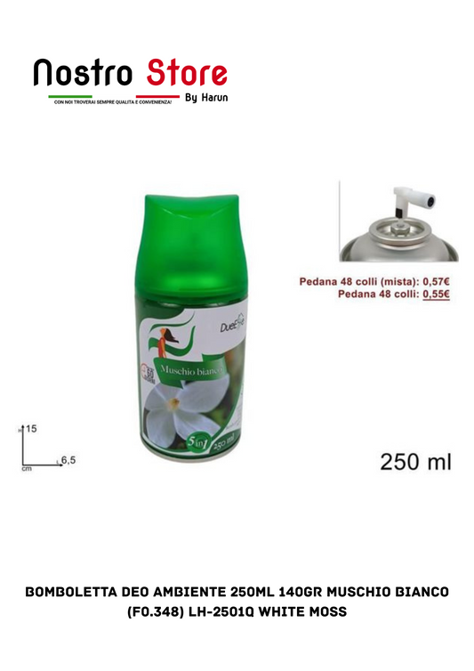 bomboletta deo ambiente 250ml 140gr muschio bianco (f0.348) LH-2501Q white moss