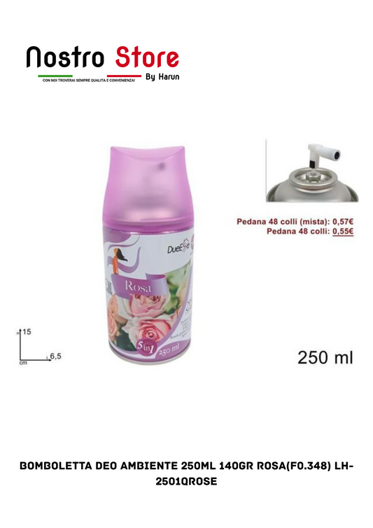 bomboletta deo ambiente 250ml 140gr rosa(f0.348) LH-2501Qrose