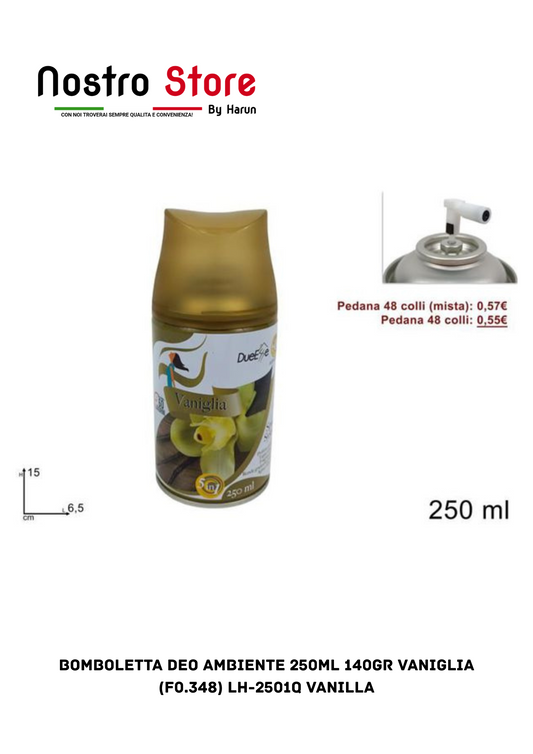 bomboletta deo ambiente 250ml 140gr vaniglia (f0.348) LH-2501Q vanilla