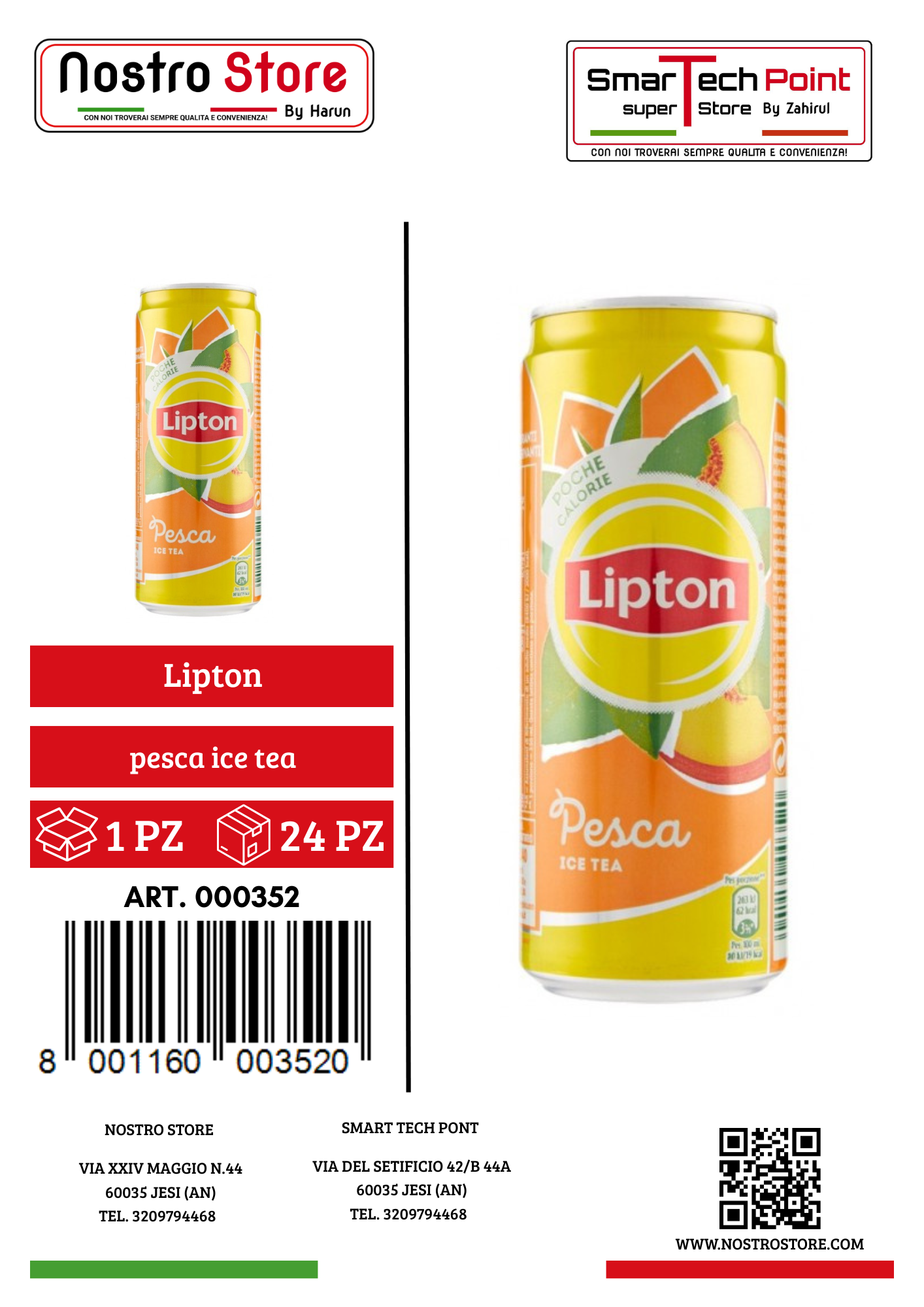 Lipton Ice Tea Can Sleek 330ml Peach
