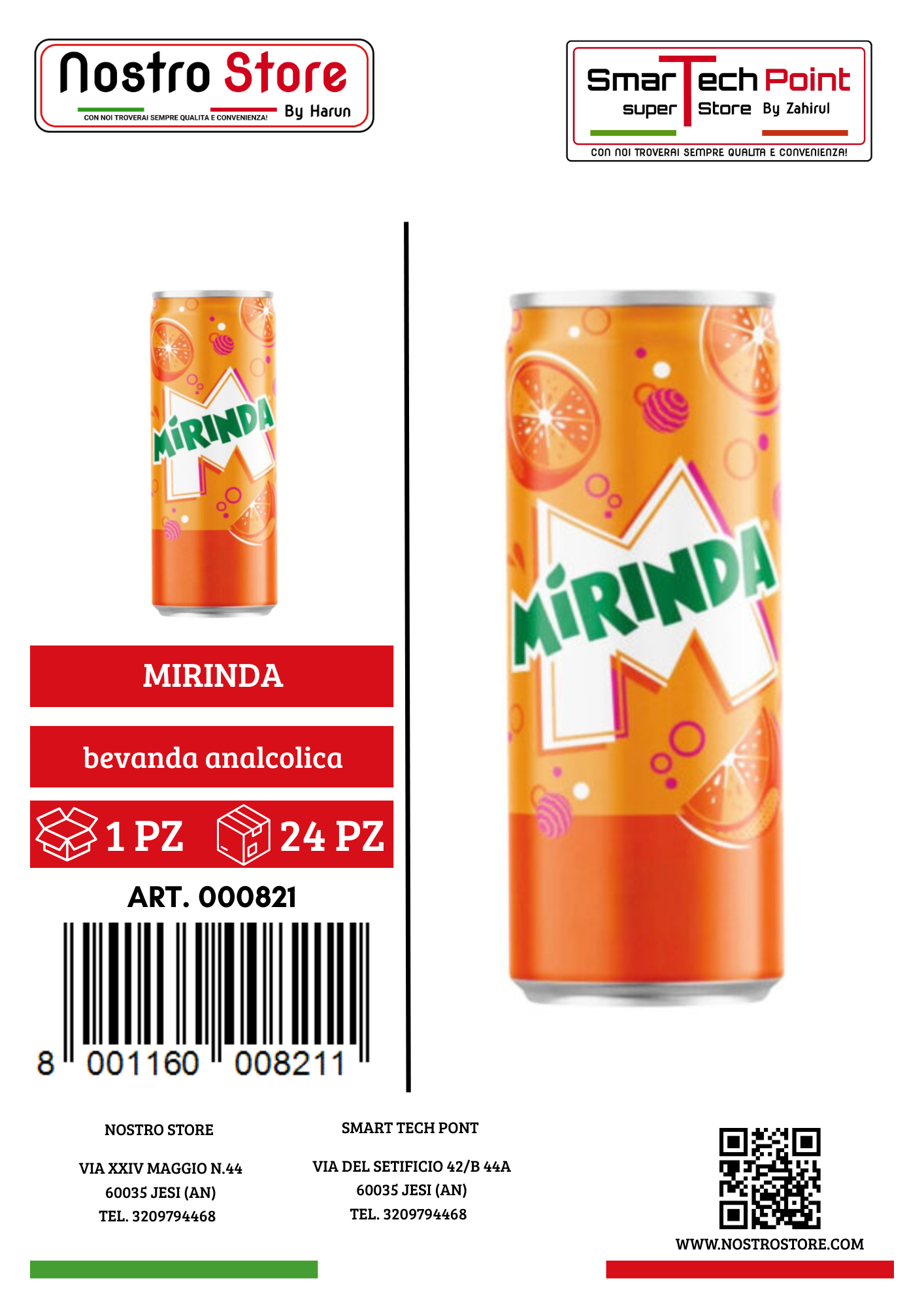 Mirinda, Bevanda Frizzante al Gusto Arancia 330ml