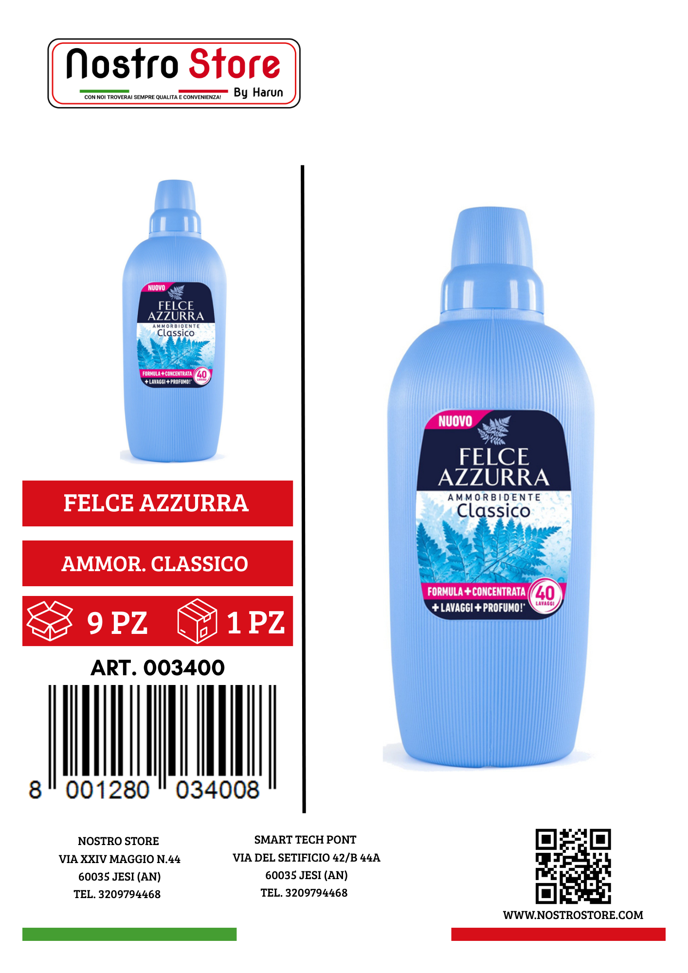 FELCE AZZURRA AMMORBIDENTE CLASSICO 2LT 40LAV
