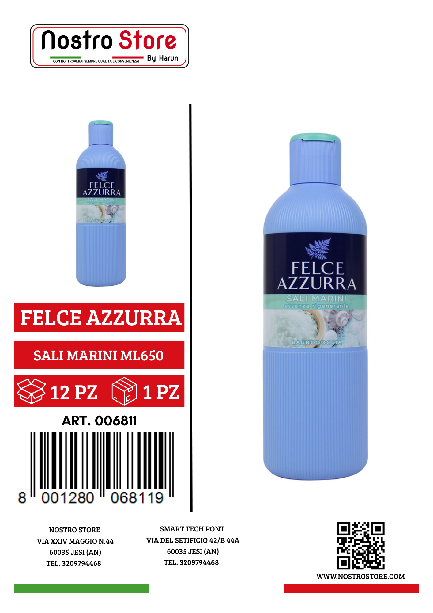 FELCE AZZURRA BAGNOSCHIUMA SALI MARINI ML650