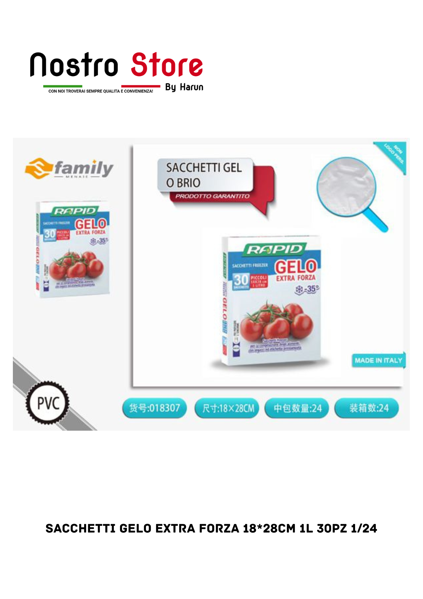 SACCHETTI GELO EXTRA FORZA 18*28CM 1L 30PZ 1/24