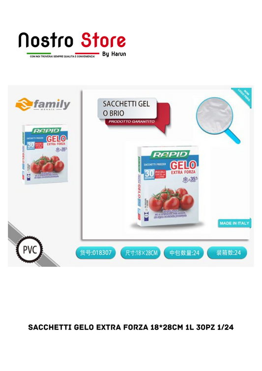 SACCHETTI GELO EXTRA FORZA 18*28CM 1L 30PZ 1/24