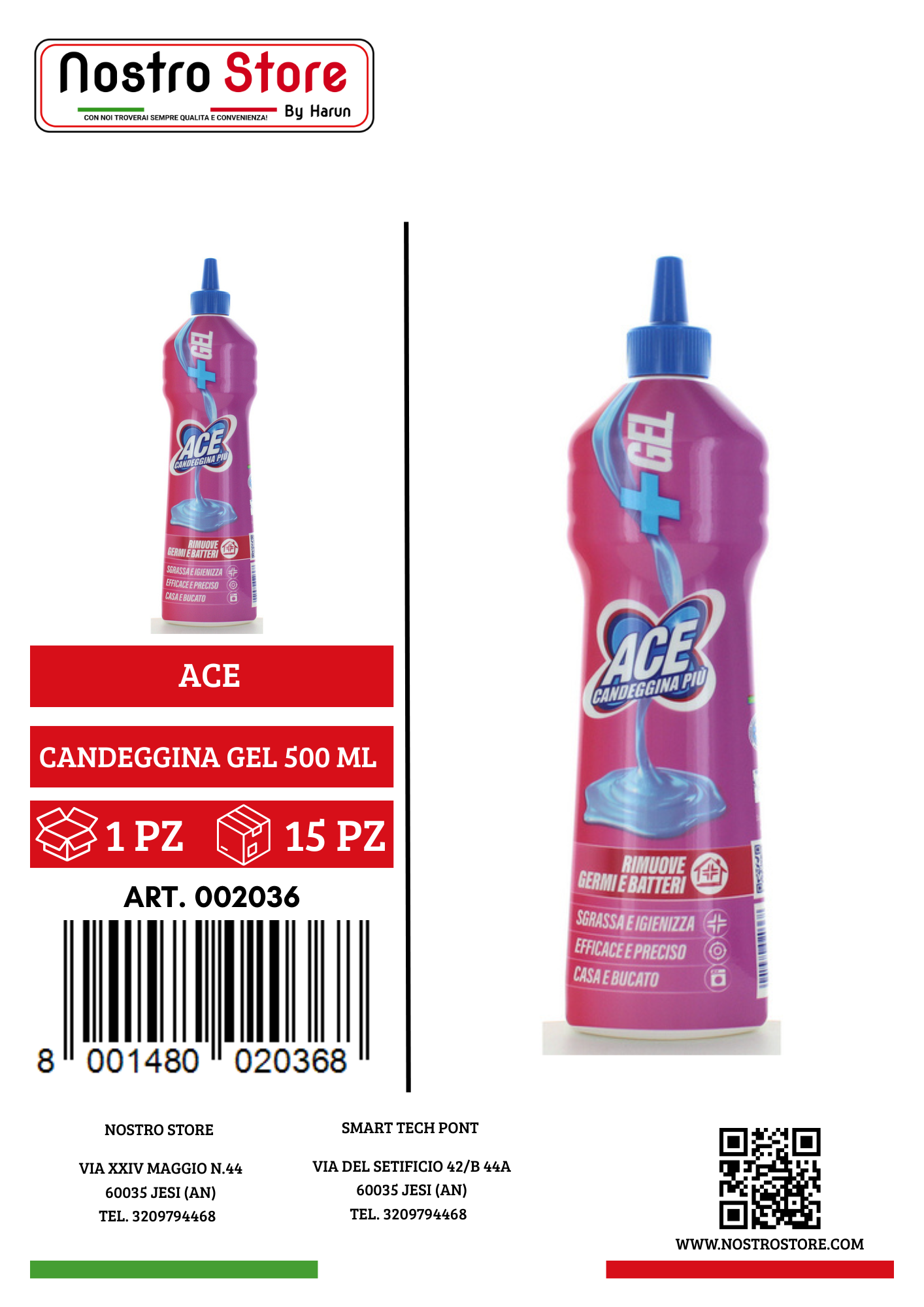 ACE CANDEGGINA GEL 500 ML