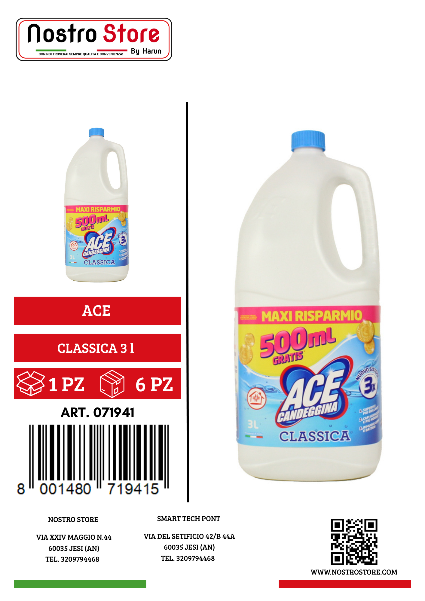 ACE CANDEGGINA HYPO CLASSICA BONUS PACK 2,5L+500ML