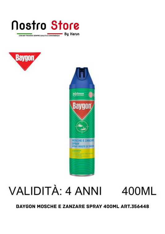 BAYGON MOSCHE E ZANZARE SPRAY 400ML ART.356448