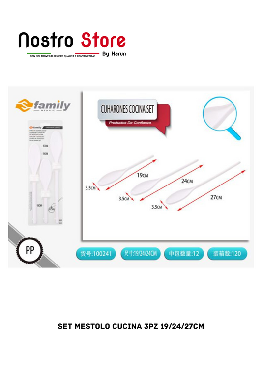 SET MESTOLO CUCINA 3PZ 19/24/27CM