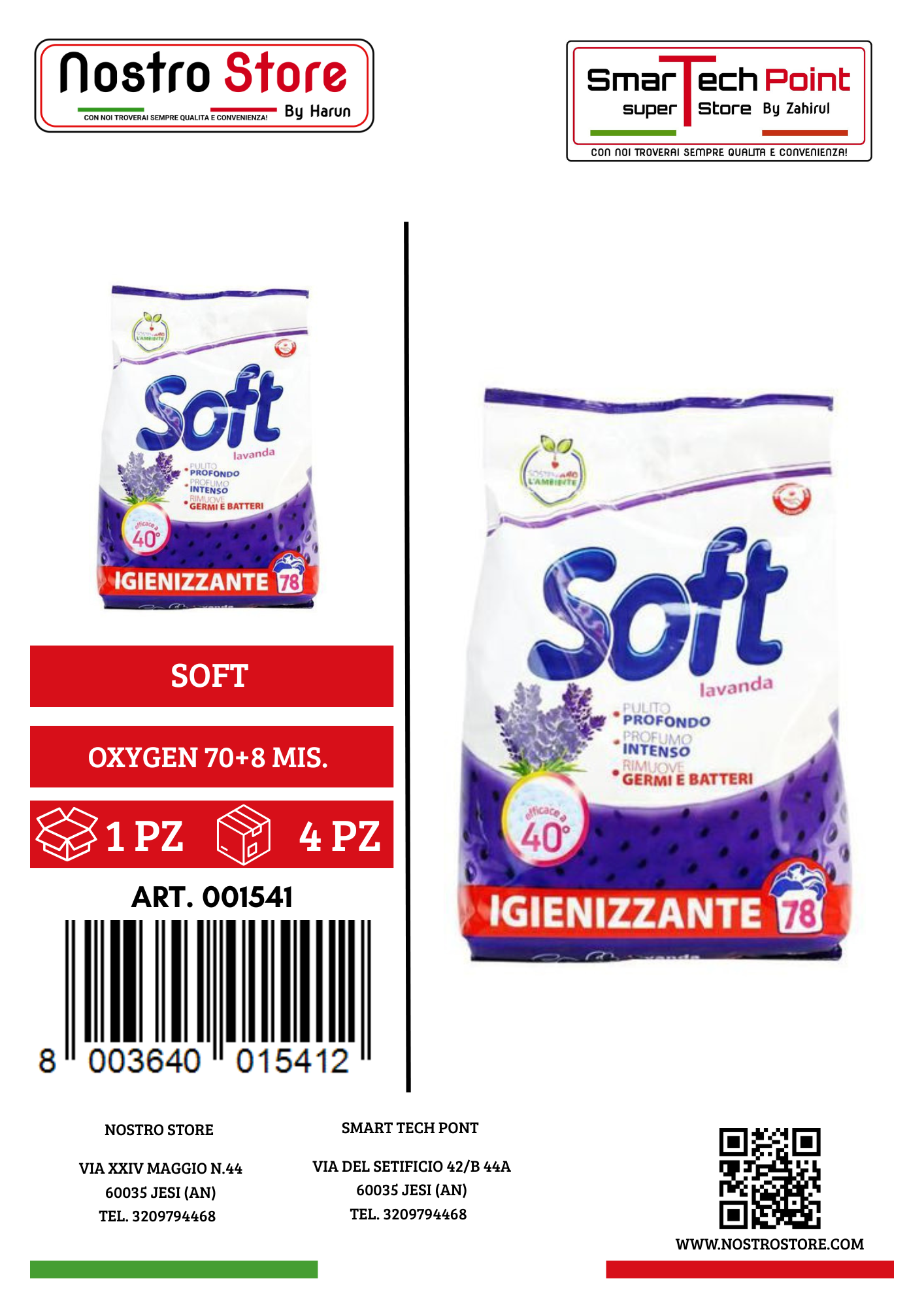 SOFT LAVATRICE POLVERE LAVANDA INTENSA 70+8 MIS.