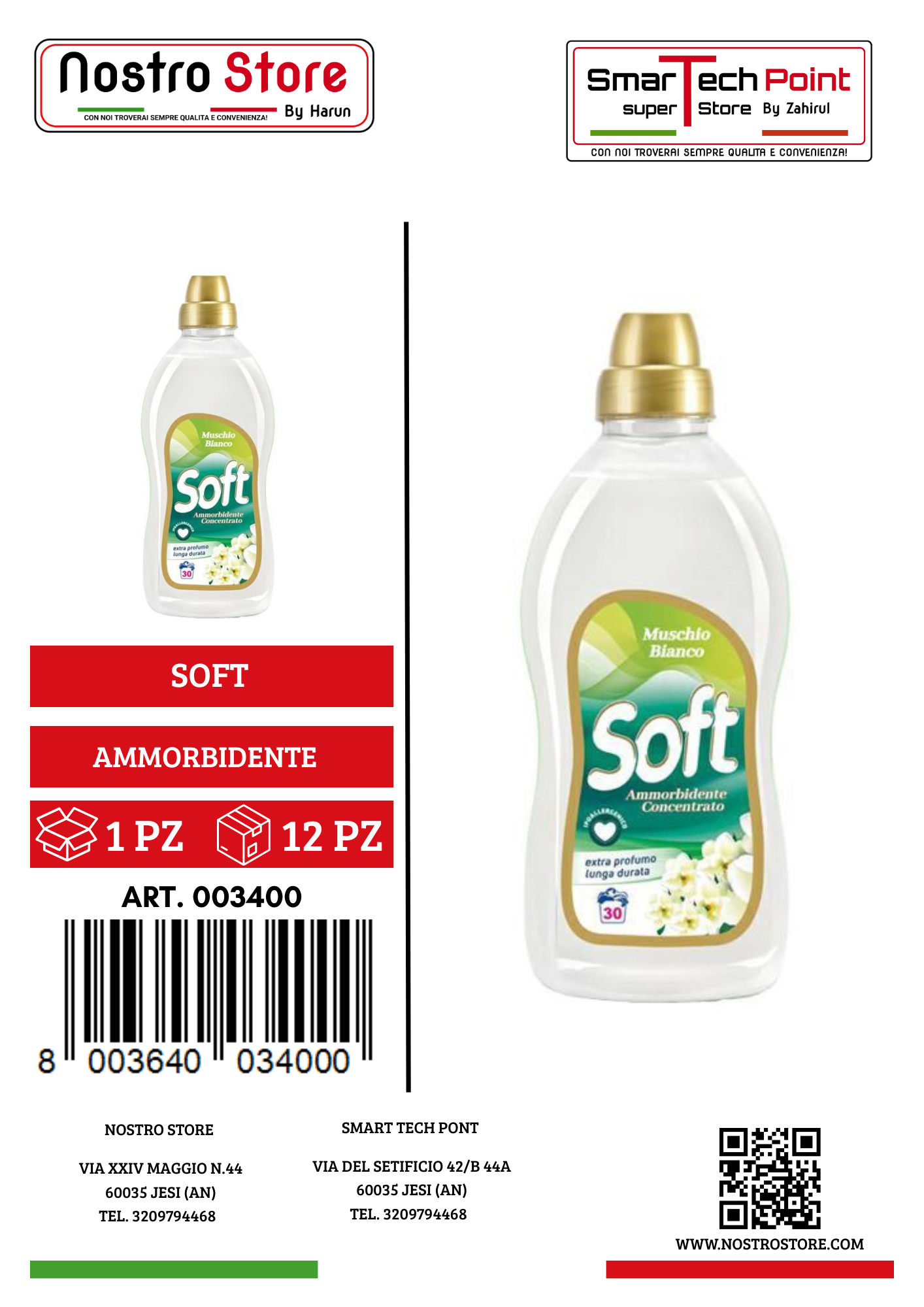 SOFT AMMORBIDENTE CONC.MUSCHIO BIANCO 30 LAV. 750ML