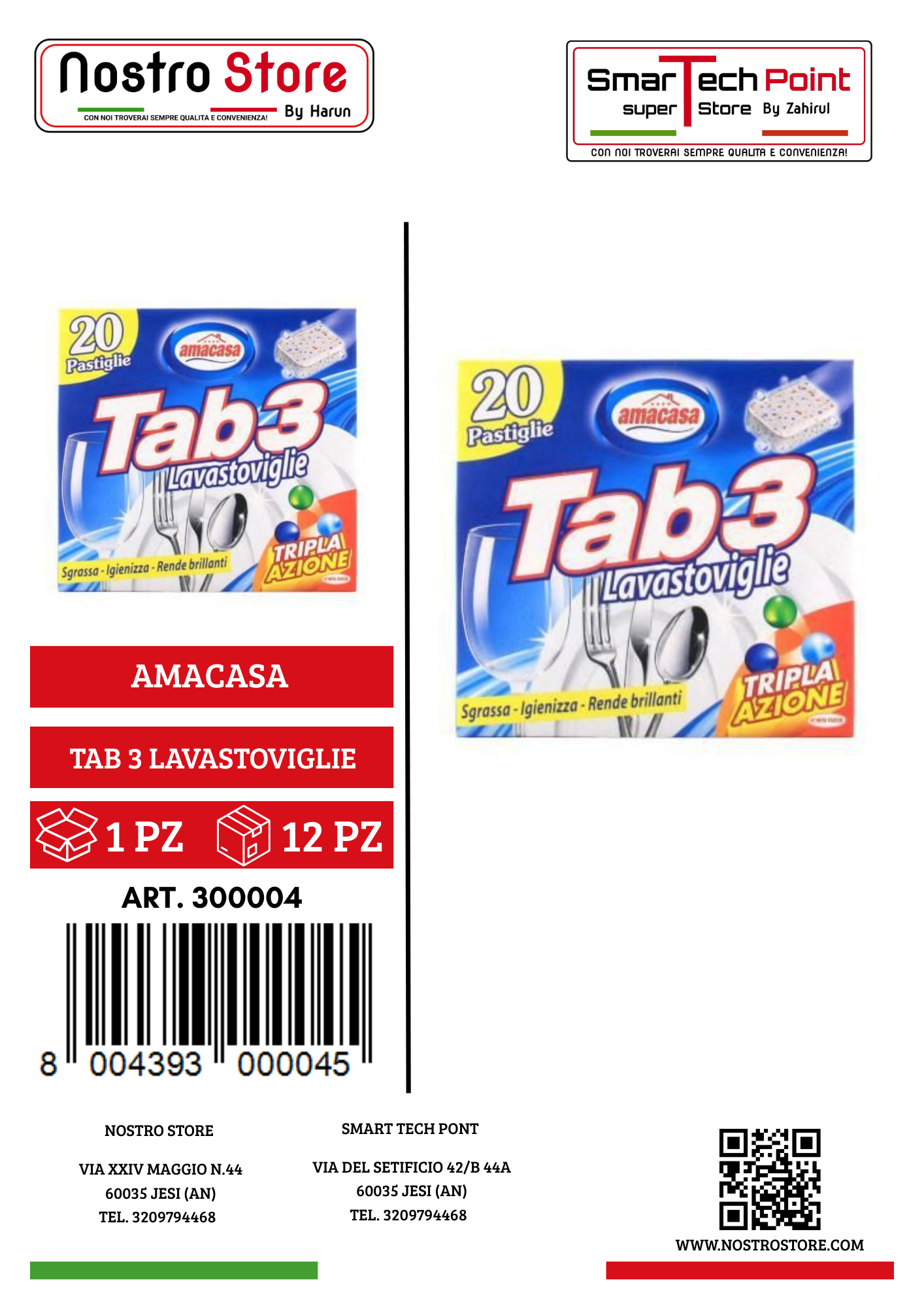 AMACASA TAB 3 LAVASTOVIGLIE 20 TABS kg 0,400