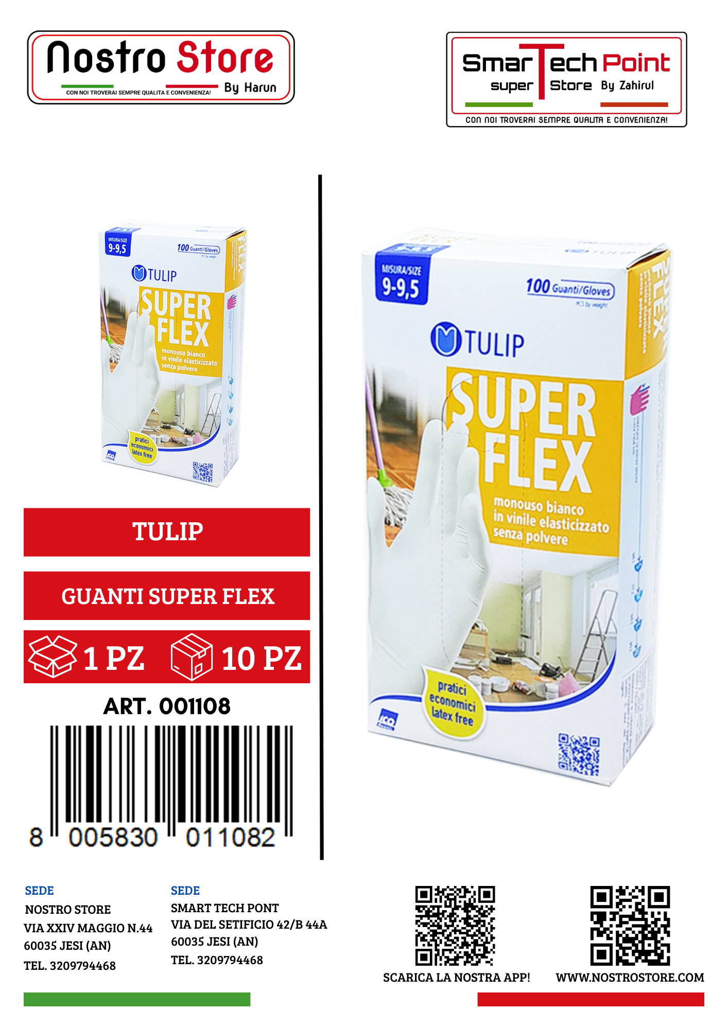 TULIP GUANTI SUPER FLEX VINILE BIANCO TAGLIA XL 100 PZ TVC