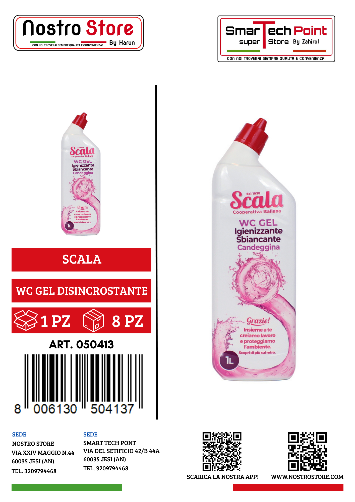 SCALA WC GEL CON CANDEGGINA 1000 ML