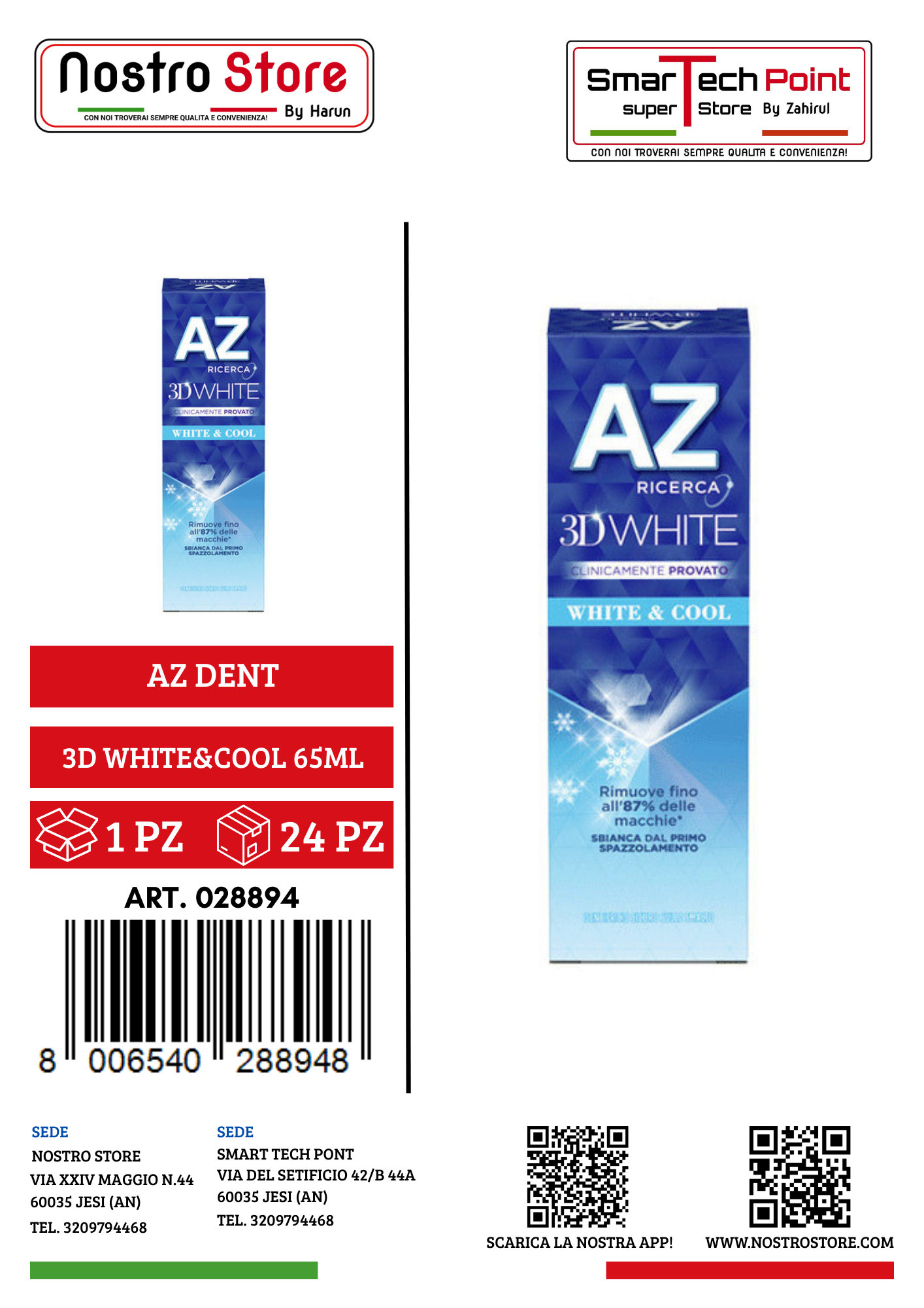 AZ DENT 3D WHITE&COOL 65ML