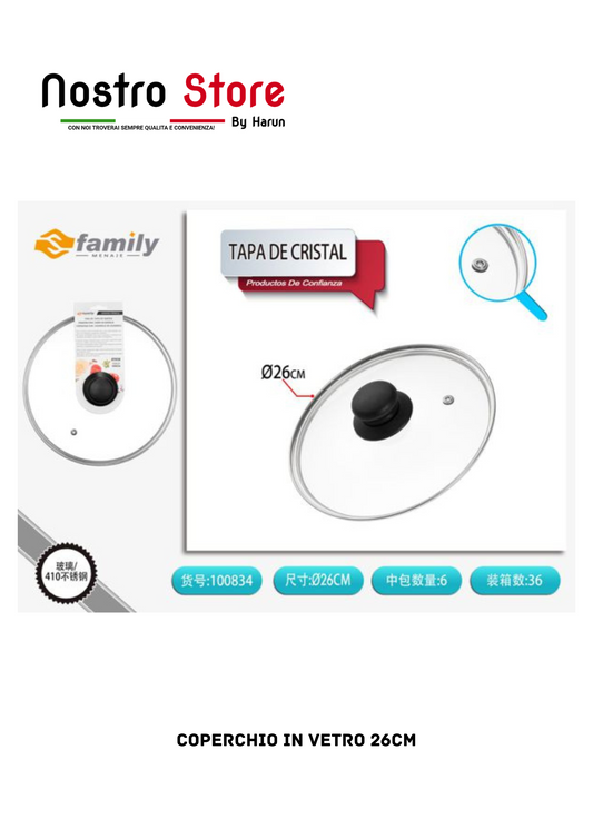 COPERCHIO IN VETRO 26CM