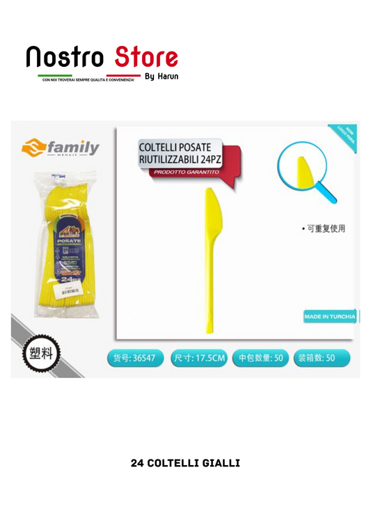 24 COLTELLI GIALLI