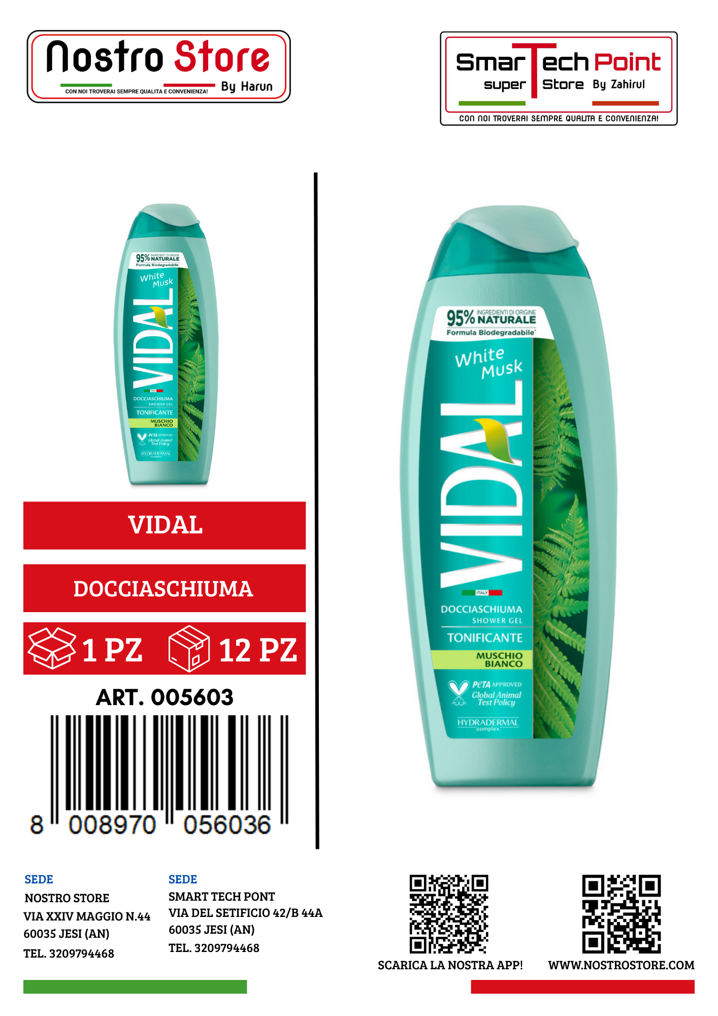 VIDAL DOCCIASCHIUMA WHITE MUSK (NEW) 250 ML