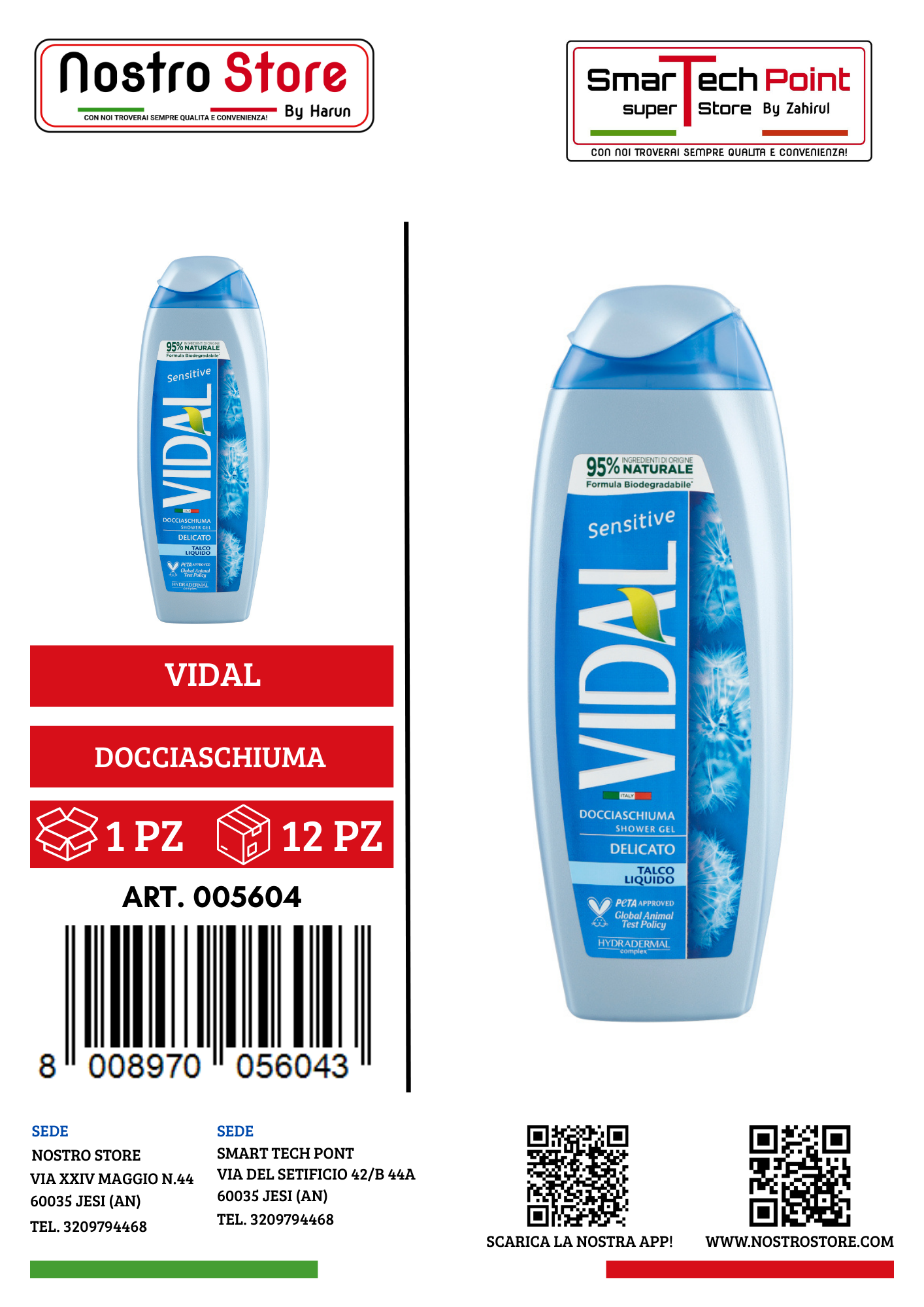 VIDAL DOCCIASCHIUMA TALCO (NEW) 250 ML