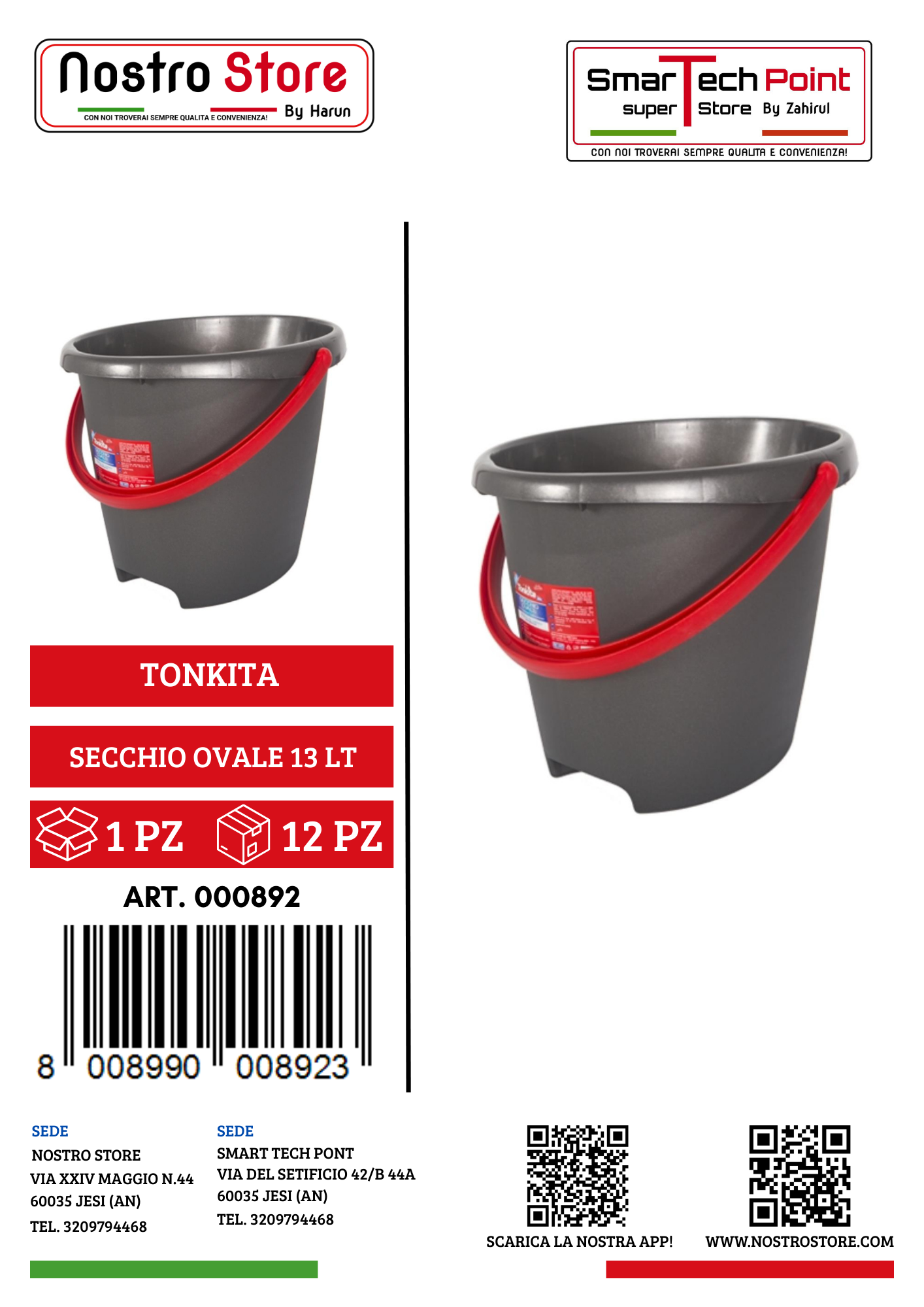 TONKITA SECCHIO OVALE 13 LT