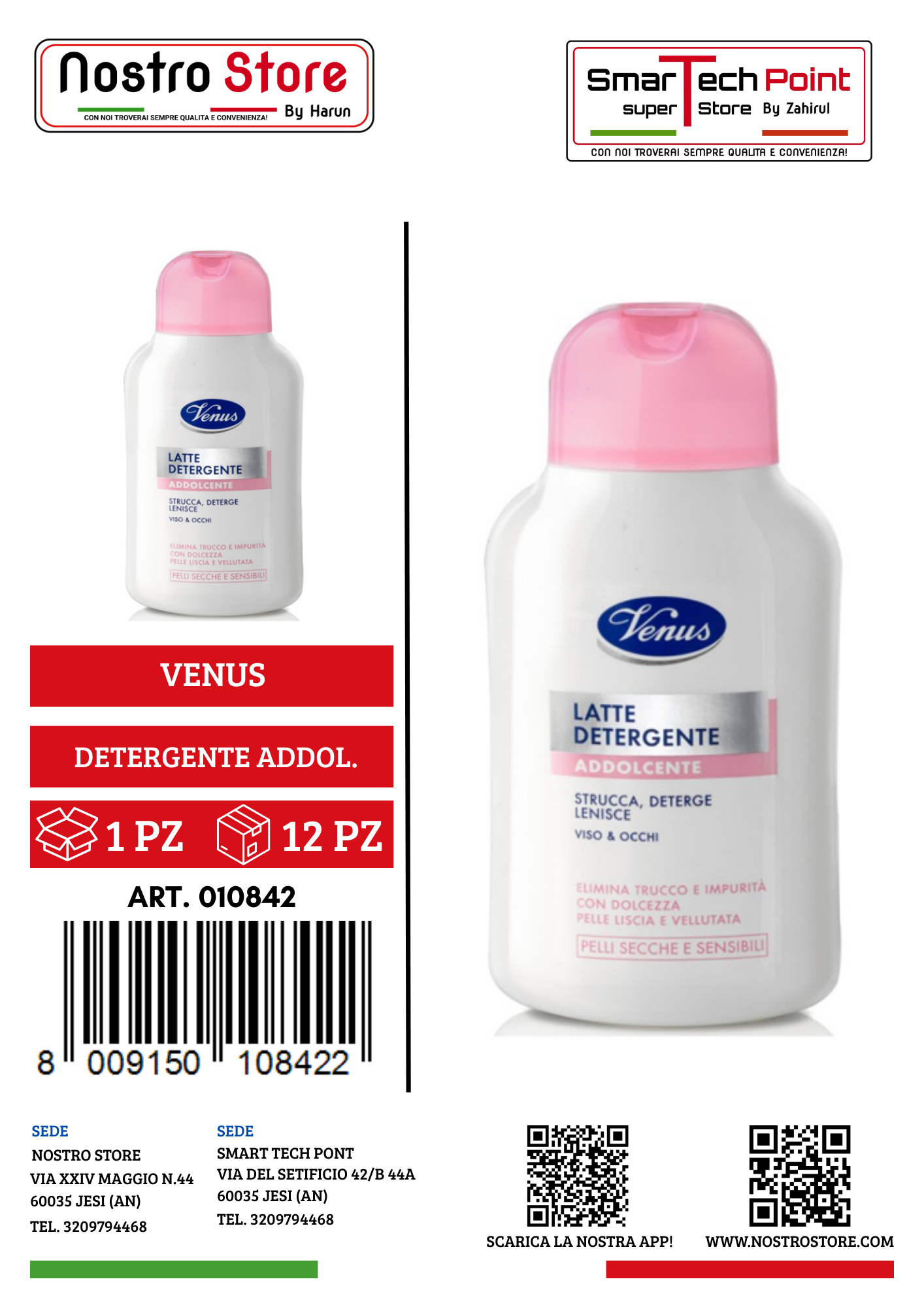 VENUS LATTE DETERGENTE ADDOLCENTE 200 ML