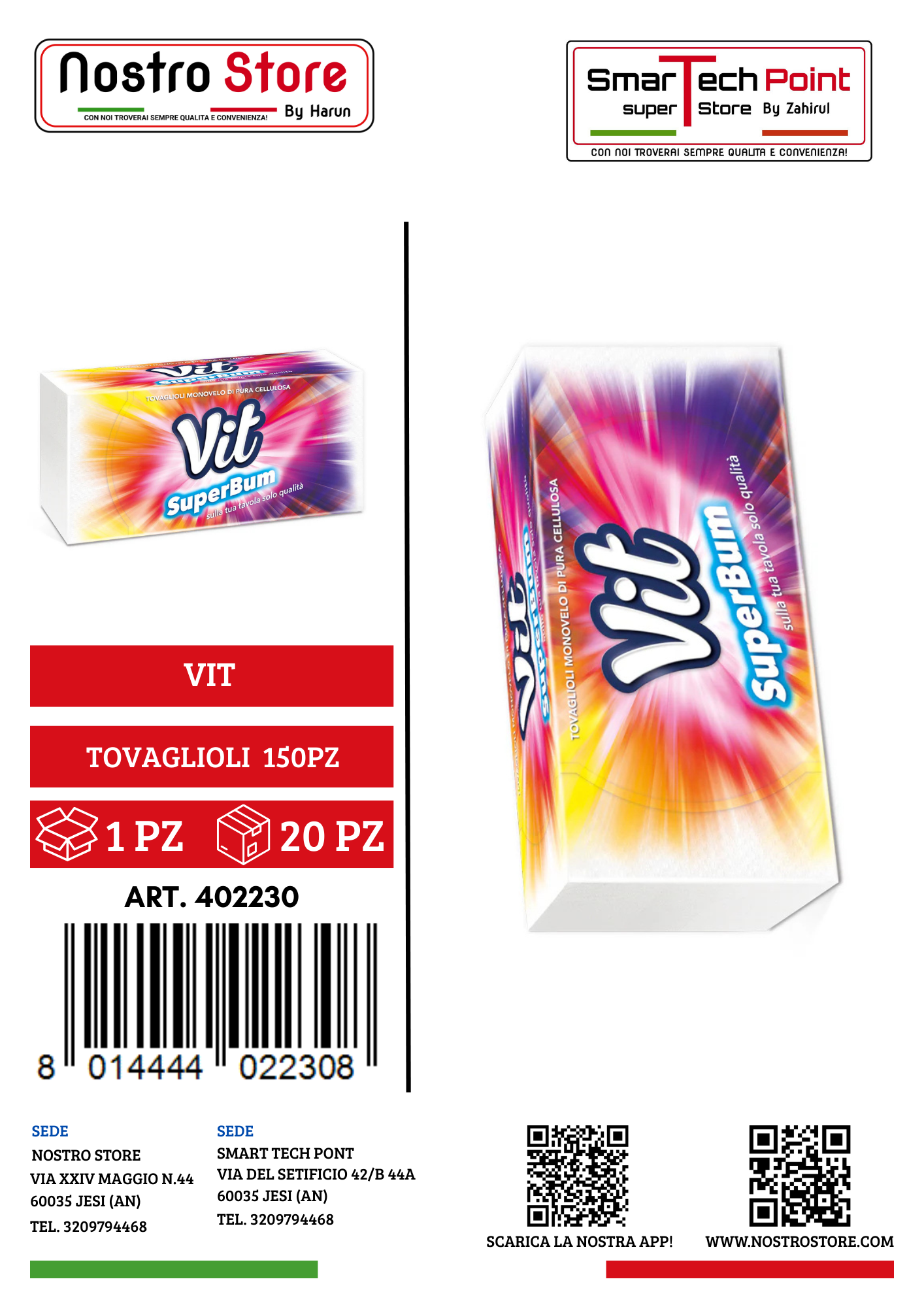 VIT TOVAGLIOLI SUPERBUM 1 VELO 150PZ