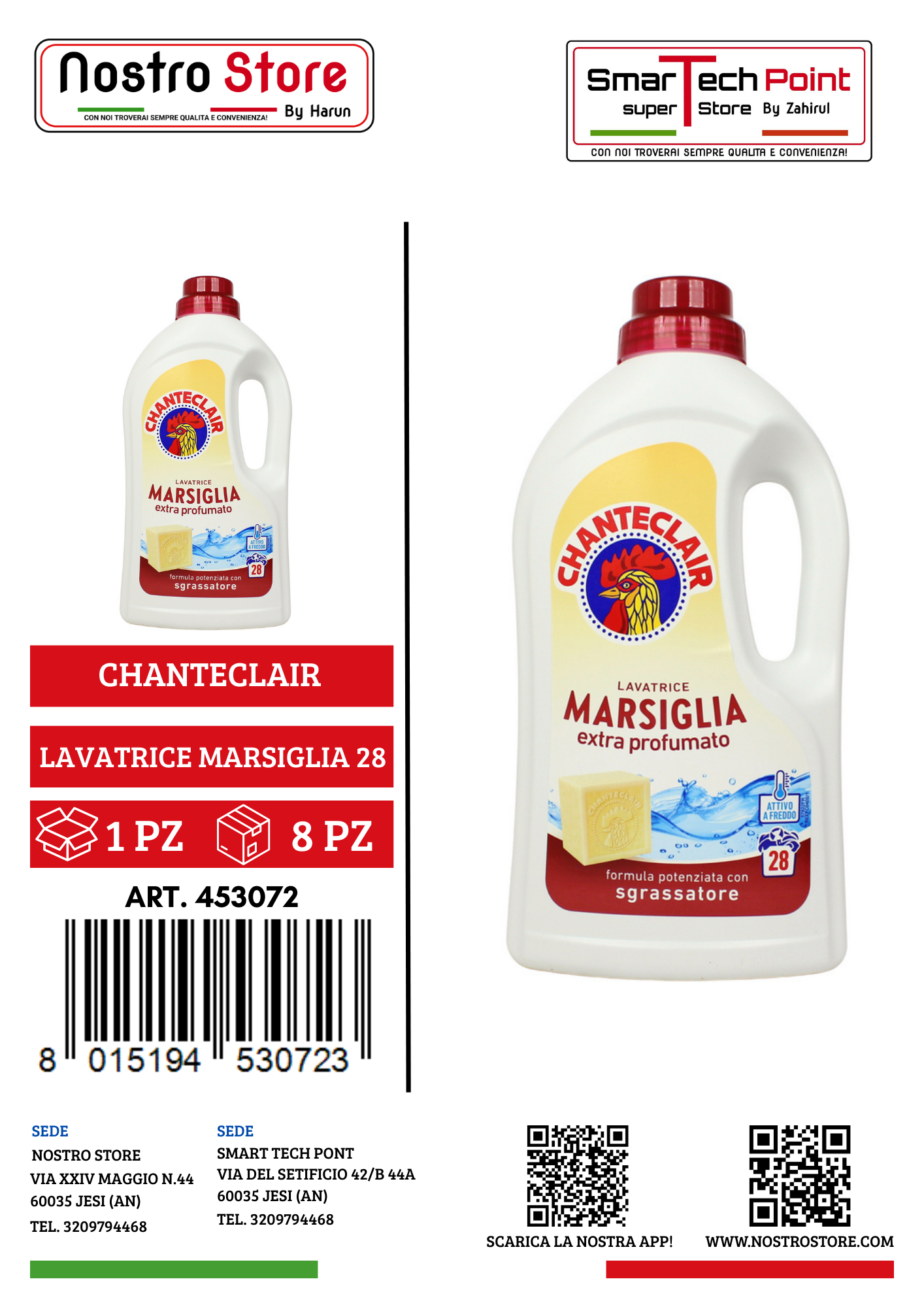 CHANTECLAIR LAVATRICE MARSIGLIA 28 LAVAGGI 1260ML