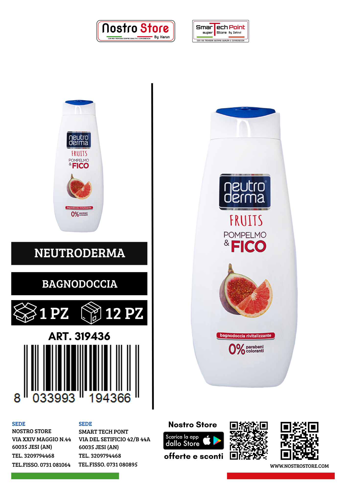 NEUTRODERMA BAGNODOCCIA FRUITS POMPELMO E FICO 500ML