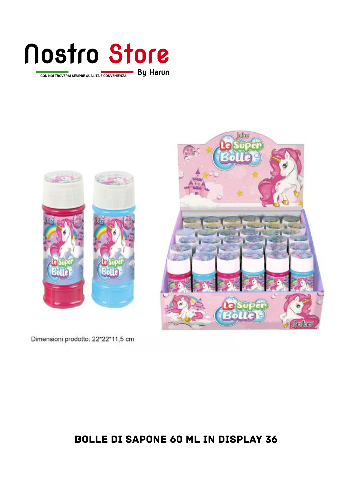 BOLLE DI SAPONE 60 ML IN DISPLAY 36