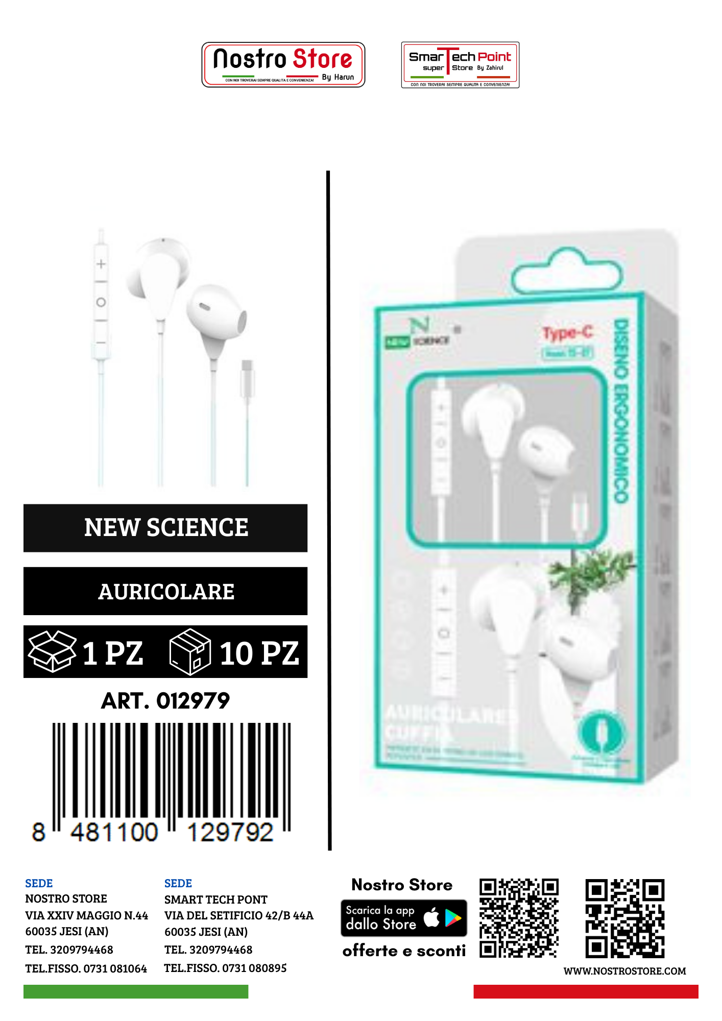 AURICOLARE TYPE-C TD-07