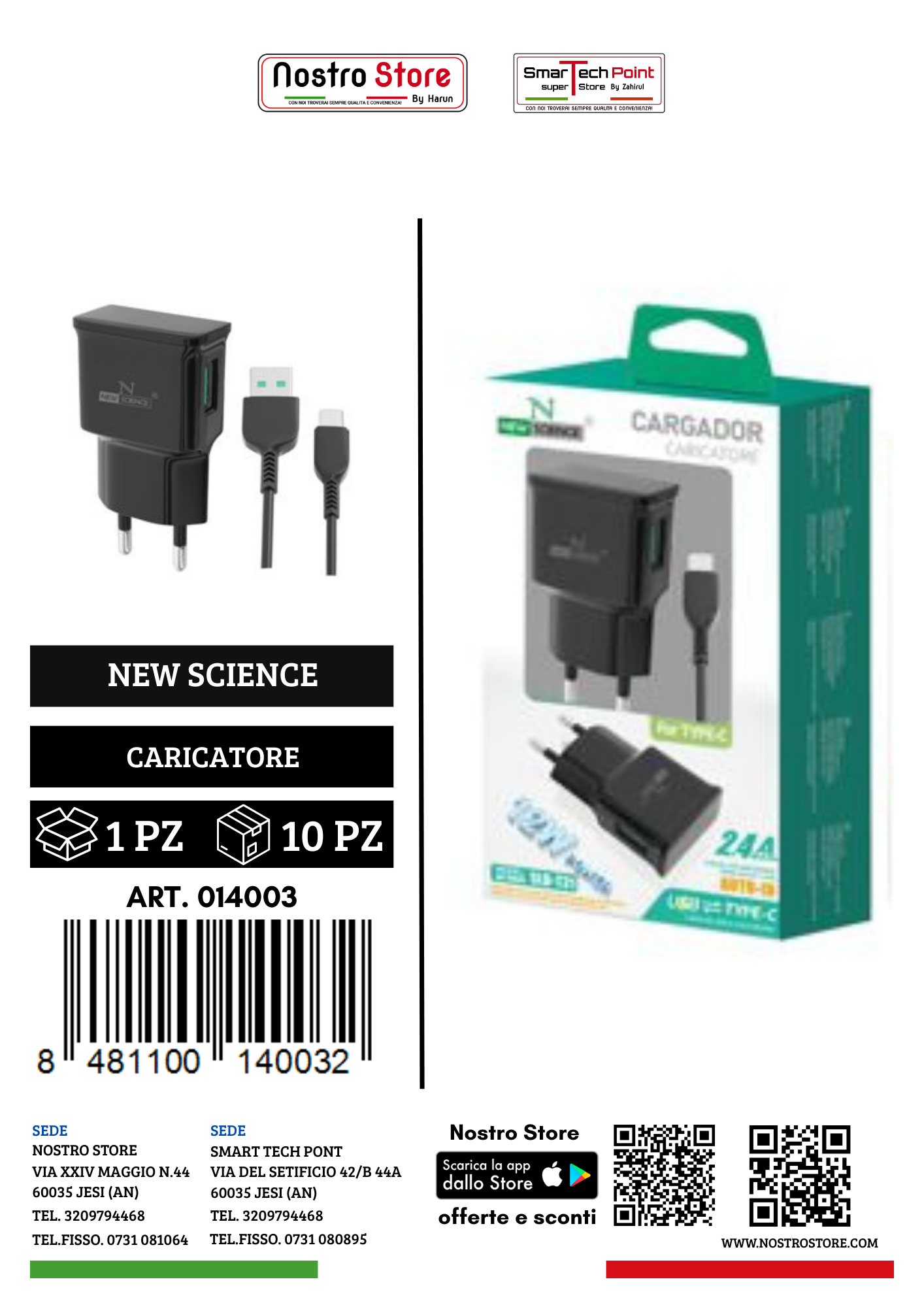 2.4A CARICATORE MICRO 12W
