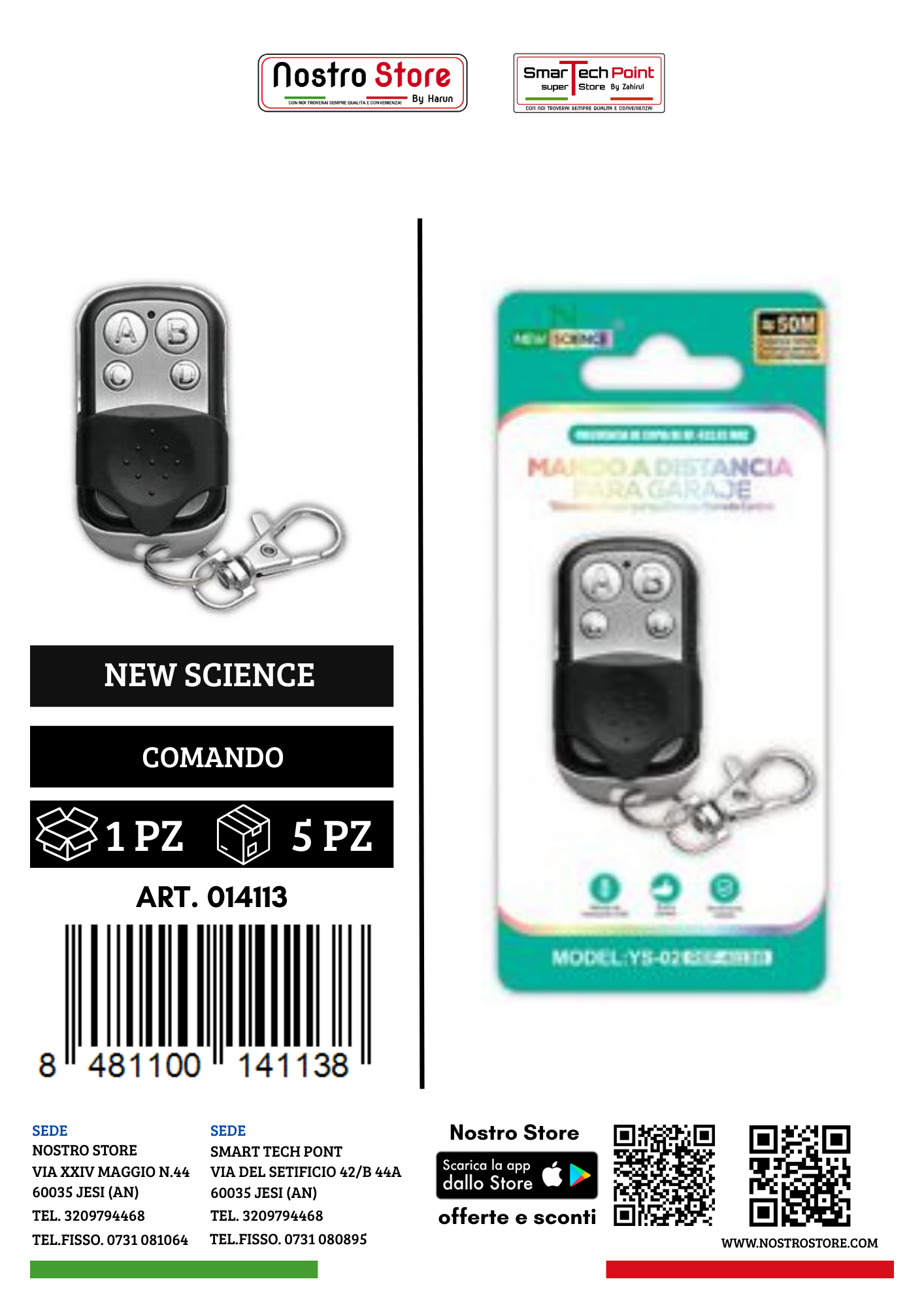 COMANDO PER GARAGE YS-02