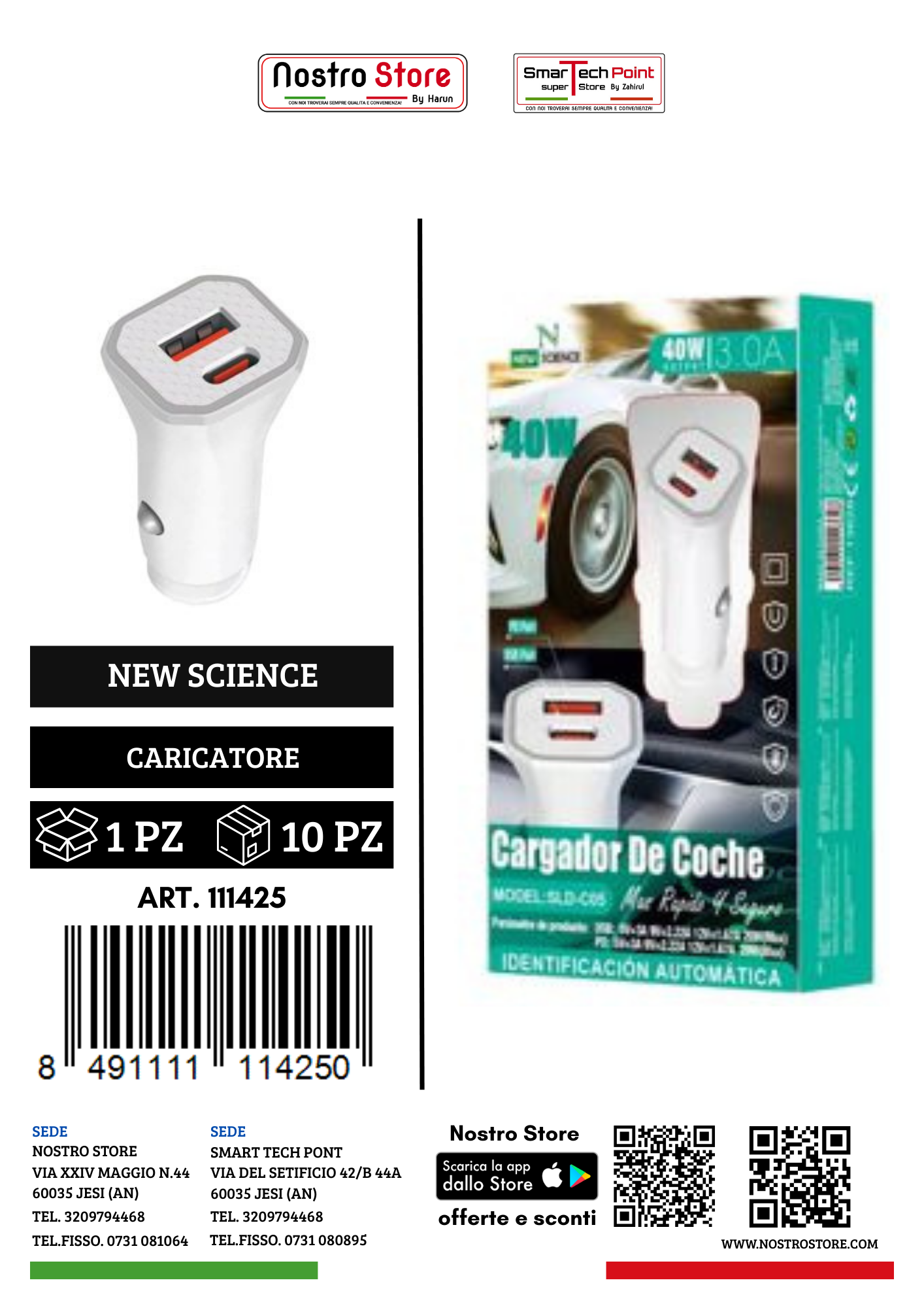 3.0A CARICATORE PER AUTO CON 2 USB SLD-C05