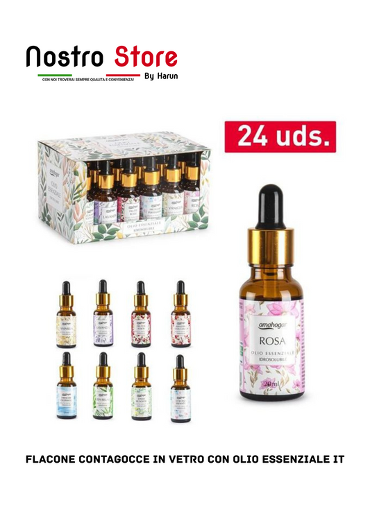 FLACONE CONTAGOCCE IN VETRO CON OLIO ESSENZIALE IT