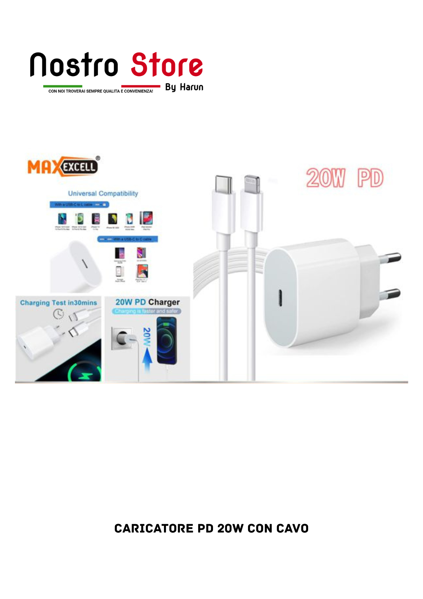 CARICATORE PD 20W CON CAVO