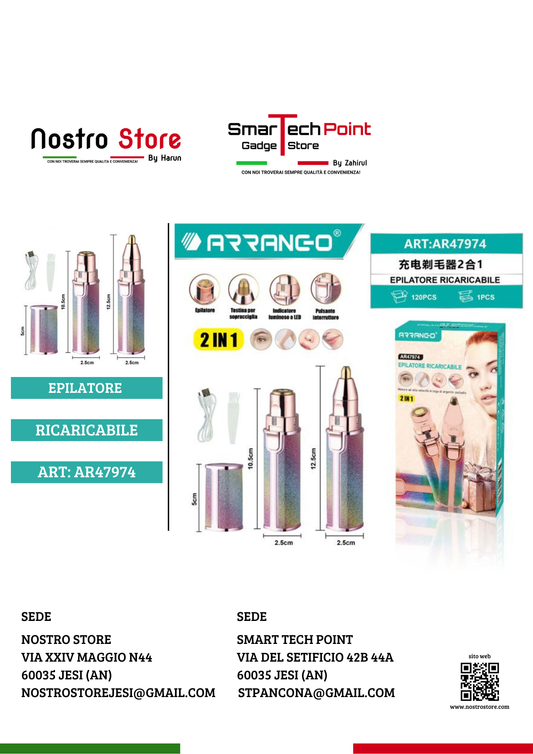 EPILATORE RICARICABILE 2 IN 1