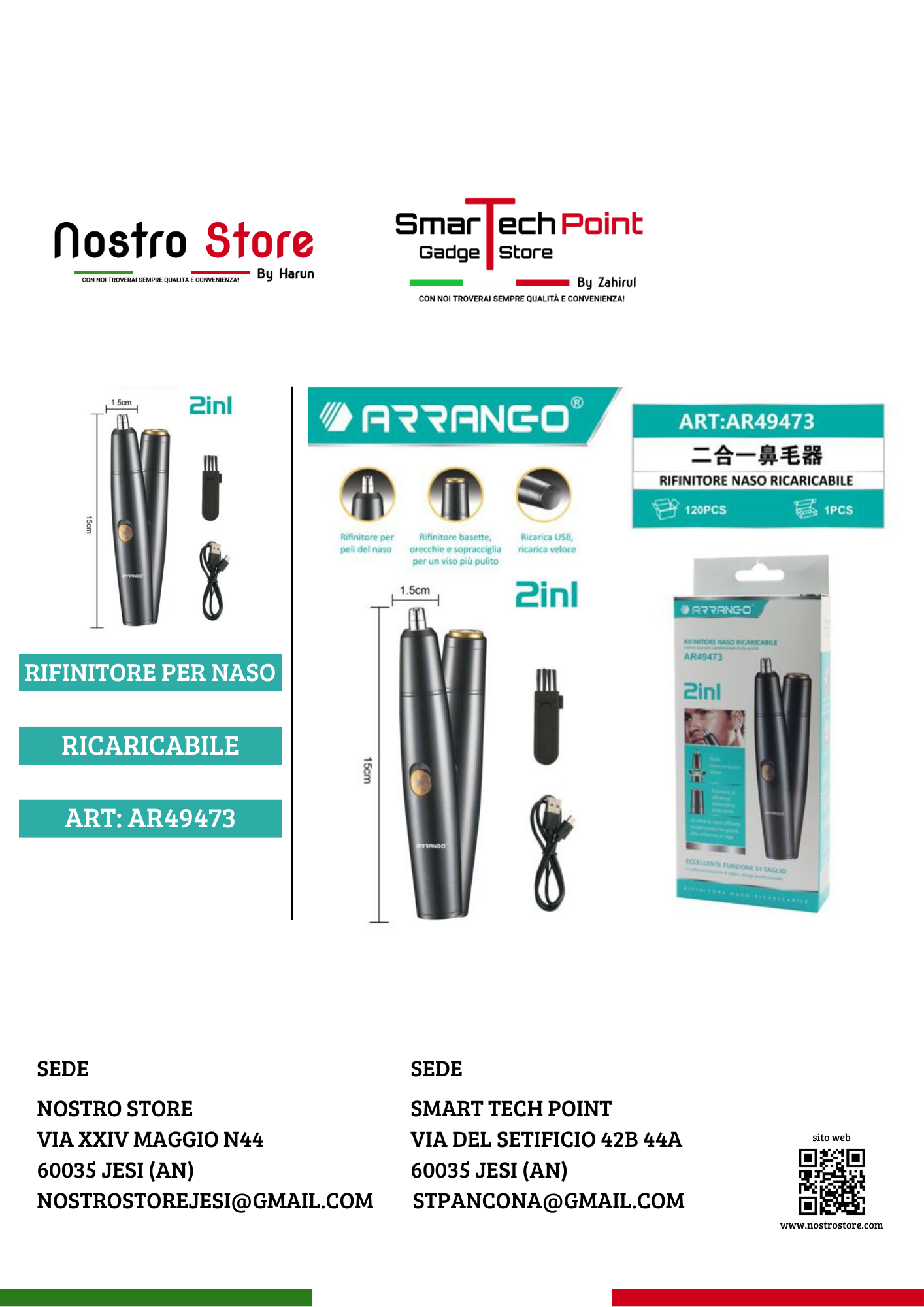 RIFINITORE NASO E ORECCHIE RICARICABILE