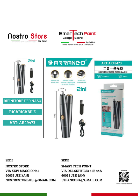 RIFINITORE NASO E ORECCHIE RICARICABILE