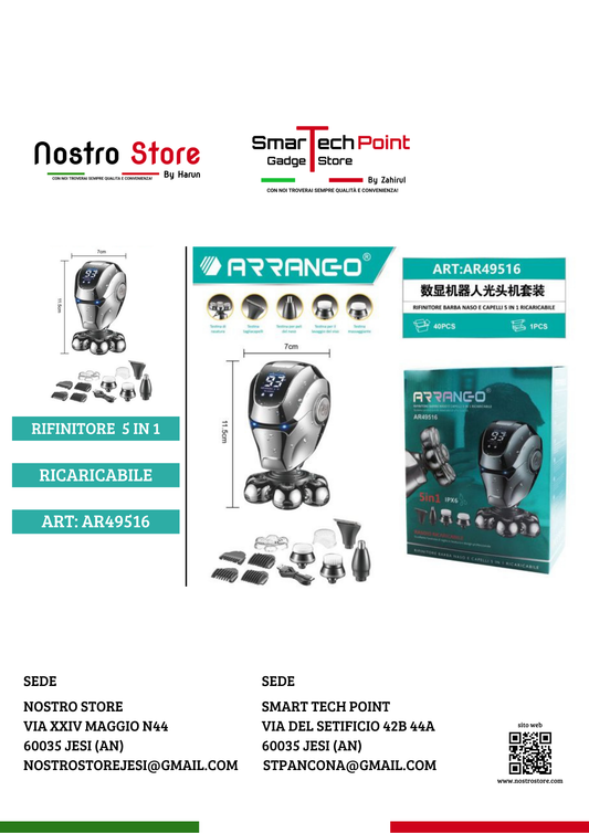 RIFINITORE BARBA NASO E CAPELLI 5 IN 1