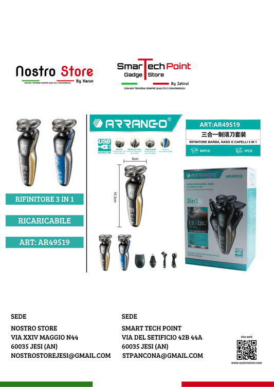 RIFINITORE BARBA NASO E CAPELLI 3 IN 1