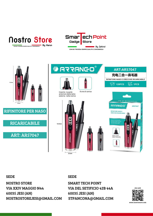 RIFINITORE NASO E ORECCHIE RICARICABILE