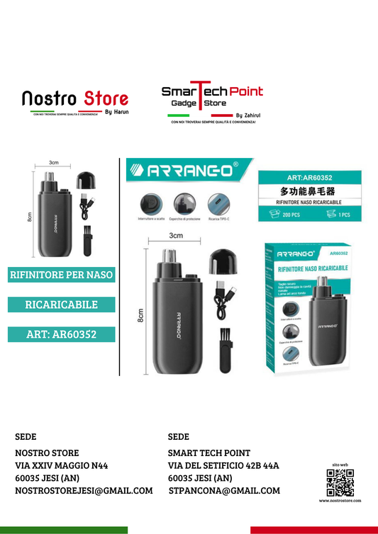 RIFINITORE NASO E ORECCHIE RICARICABILE