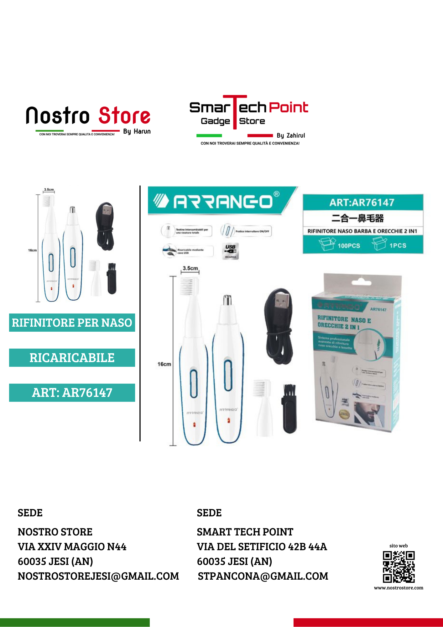 RIFINITORE NASO E ORECCHIE RICARICABILE