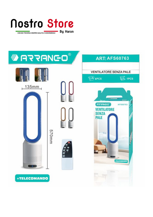VENTILATORE SENZA PALE CON TELECOMANDO