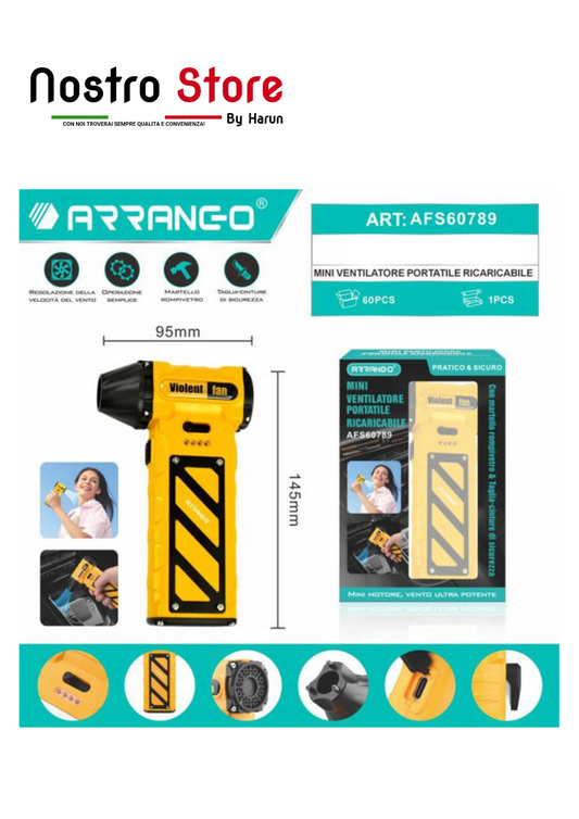 MINI VENTILATORE PORTATILE RICARICABILE