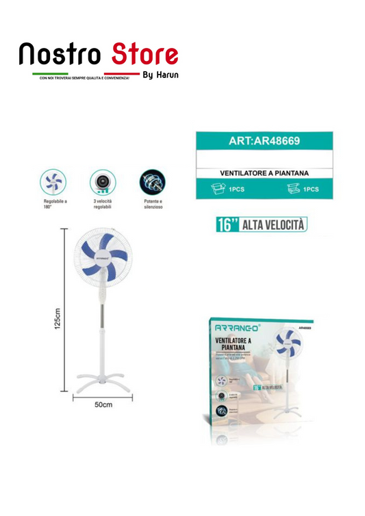 VENTILATORE A PIANTANA 55W 5 PALE