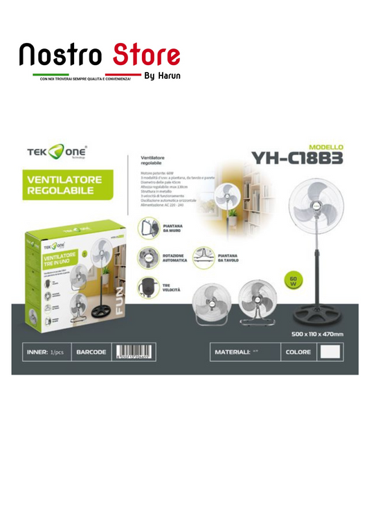 VENTILATORE 3 IN 1 60W