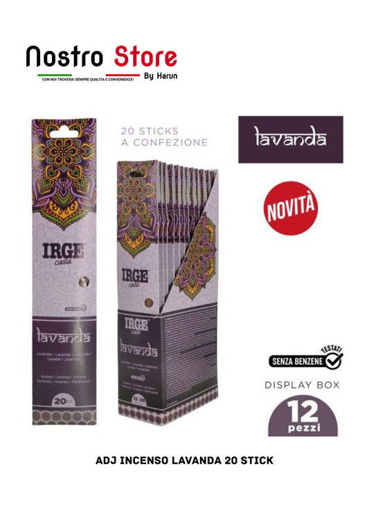 ADJ INCENSO LAVANDA 20 STICK